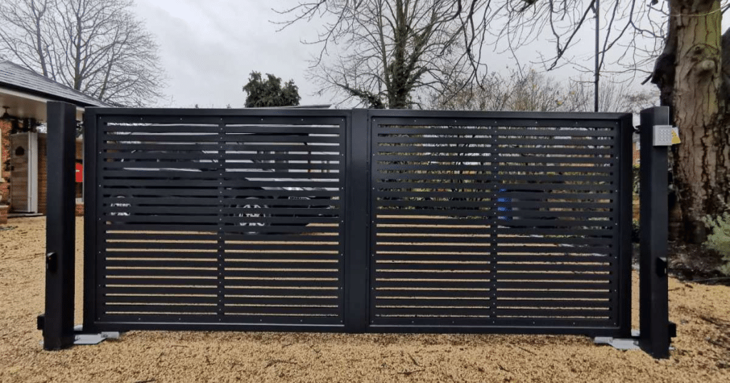 contemporary metal driveway gates