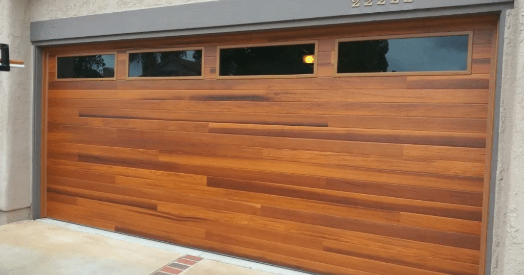 wood grain garage doors